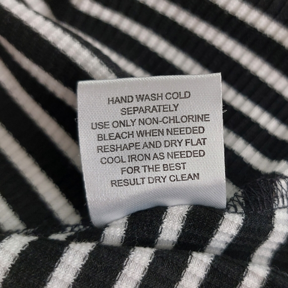 Pink Rose - Black & White Striped Mini Dress - Picture 8 of 8